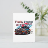 ラリー・レースヴィンテージ – スピードがワイルド・サイドに出会う時! ポストカード (スタンド正面)