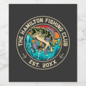 ラルグムウスベースレトロサンセット魚釣りクラブ ワインラベル (シングルラベル)