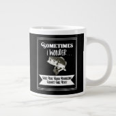 ラルゲおもしろいムウスベース魚釣り引用文男性へ ジャンボコーヒーマグカップ (右)