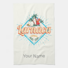 ラルナカキプロスレトロカクテルヴィンテージサンセット キッチンタオル