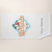 ラルナカキプロスレトロカクテルヴィンテージサンセット ビーチタオル (正面)