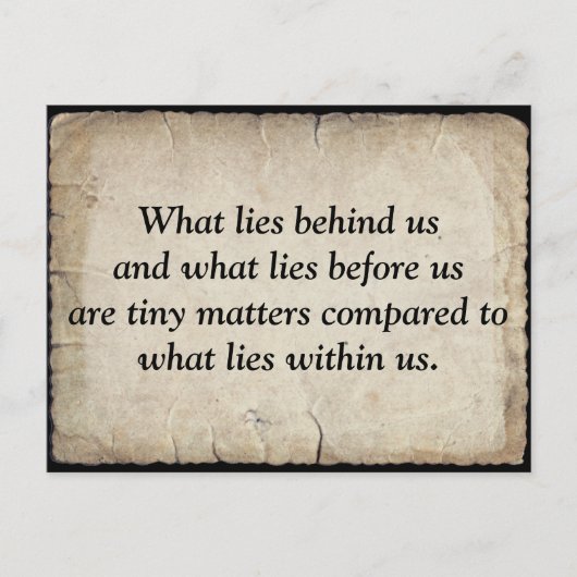 ラルフウォルドエマーソンの引用文オン ポストカード (正面)