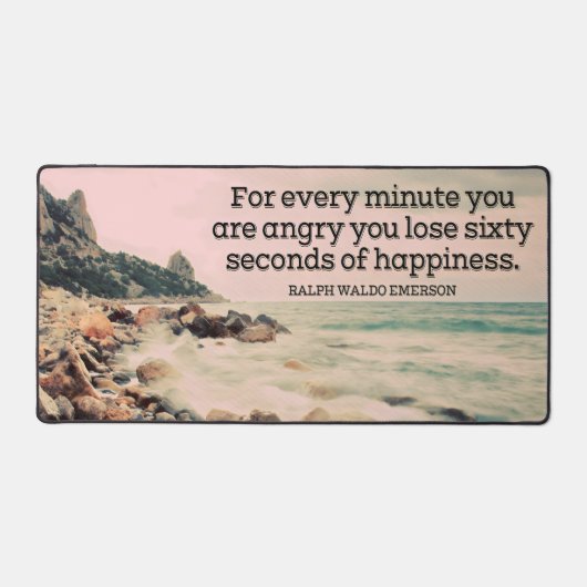 ラルフウォルドエマーソン感動的引用文ハピネス デスクマット (正面)