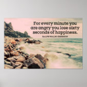 ラルフウォルドエマーソン感動的引用文ハピネス ポスター (正面)