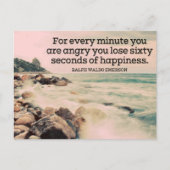 ラルフウォルドエマーソン感動的引用文ハピネス ポストカード (正面)