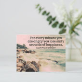 ラルフウォルドエマーソン感動的引用文ハピネス ポストカード (スタンド正面)