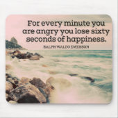 ラルフウォルドエマーソン感動的引用文ハピネス マウスパッド (正面)