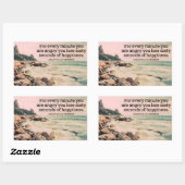 ラルフウォルドエマーソン感動的引用文ハピネス 長方形シール (シート)