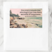 ラルフウォルドエマーソン感動的引用文ハピネス 長方形シール (バッグ)