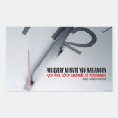 ラルフウォルドエマーソン感動的引用文ハピネス 長方形シール (正面)