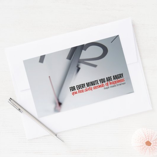 ラルフウォルドエマーソン感動的引用文ハピネス 長方形シール (封筒)