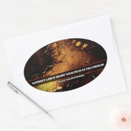 ラルフウォルドエマーソン感動的引用文リッチハート 楕円形シール