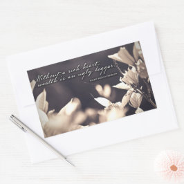 ラルフウォルドエマーソン感動的引用文リッチハート 長方形シール