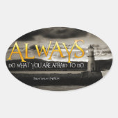 ラルフウォルドエマーソン感動的引用文常時 楕円形シール (正面)