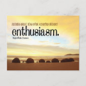 ラルフウォルドエマーソン感動的引用文熱意 ポストカード (正面)