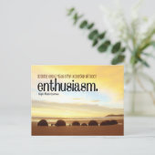 ラルフウォルドエマーソン感動的引用文熱意 ポストカード (スタンド正面)