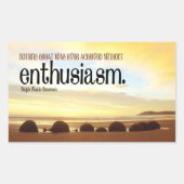 ラルフウォルドエマーソン感動的引用文熱意 長方形シール (正面)