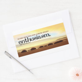 ラルフウォルドエマーソン感動的引用文熱意 長方形シール