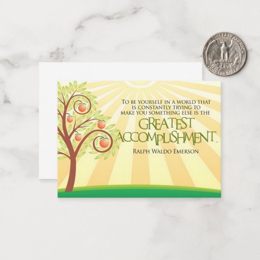 ラルフウォルド感動的エマーソン引用文「あなた」 ノートカード (正面/裏面インサイチュ)