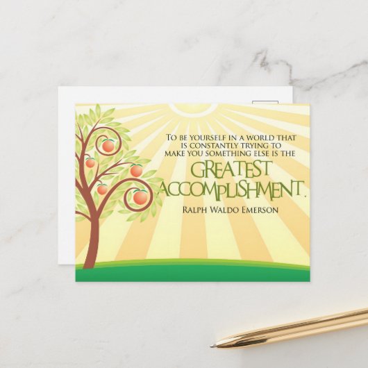 ラルフウォルド感動的エマーソン引用文「あなた」 ポストカード (正面/裏面インサイチュ)