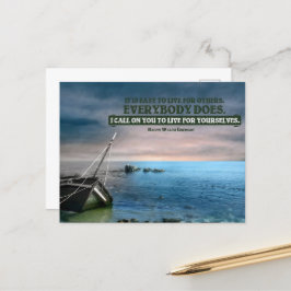 ラルフウォルド感動的エマーソン引用文"ライブ" ポストカード