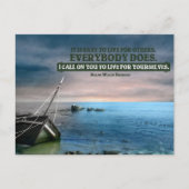 ラルフウォルド感動的エマーソン引用文"ライブ" ポストカード (正面)