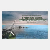 ラルフウォルド感動的エマーソン引用文"ライブ" 長方形シール (正面)