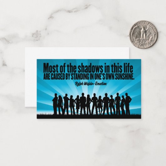 ラルフウォルド感動的エマーソン引用文「影」 ノートカード (正面/裏面インサイチュ)
