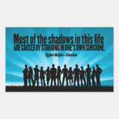 ラルフウォルド感動的エマーソン引用文「影」 長方形シール (正面)