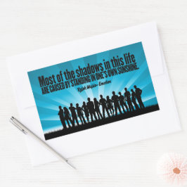 ラルフウォルド感動的エマーソン引用文「影」 長方形シール