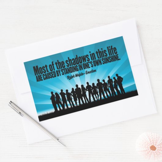 ラルフウォルド感動的エマーソン引用文「影」 長方形シール (封筒)