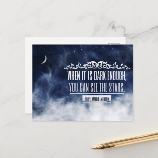 ラルフウォルド感動的エマーソン引用文"星" ポストカード (正面/裏面インサイチュ)
