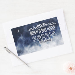 ラルフウォルド感動的エマーソン引用文"星" 長方形シール