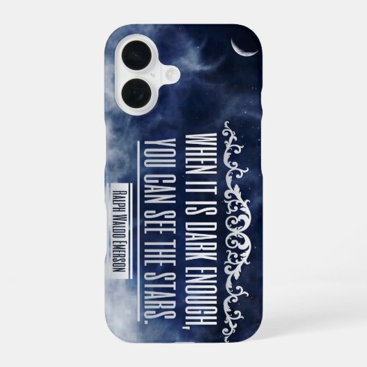 ラルフウォルド感動的エマーソン引用文"星" iPhone 16ケース (裏面)