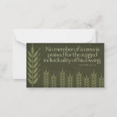 ラルフウォルド感動的引用文「クルー」 ノートカード (正面)