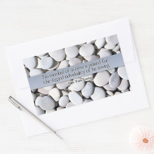 ラルフウォルド感動的引用文「クルー」 長方形シール (封筒)