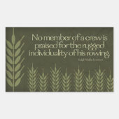 ラルフウォルド感動的引用文「クルー」 長方形シール (正面)