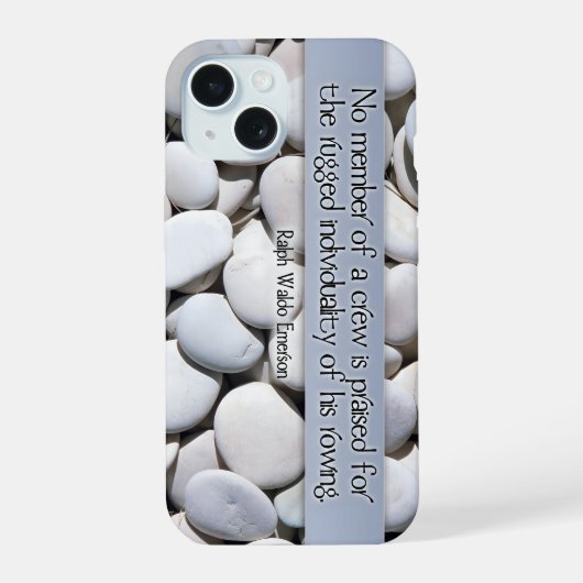 ラルフウォルド感動的引用文「クルー」 iPhone 15ケース (裏面)