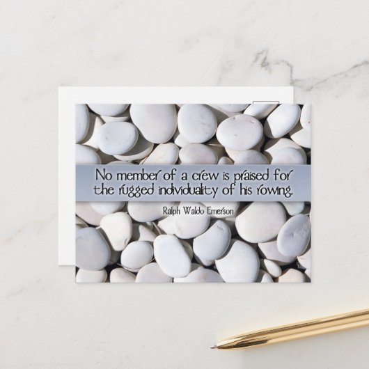 ラルフウォルド感動的引用文"チーム" ポストカード (正面/裏面インサイチュ)