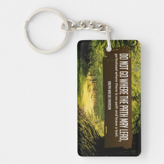 ラルフウォルド感動的引用文「トレイル」 キーホルダー (正面)