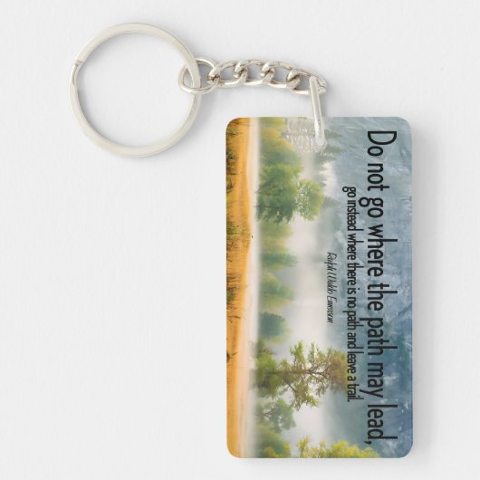 ラルフウォルド感動的引用文「トレイル」 キーホルダー (正面)