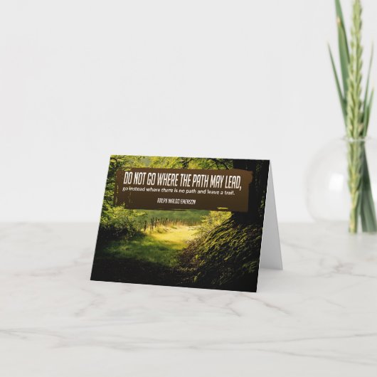ラルフウォルド感動的引用文「トレイル」 サンキューカード (正面)