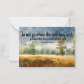 ラルフウォルド感動的引用文「トレイル」 ノートカード (正面)