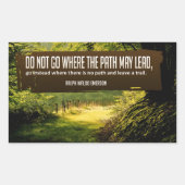 ラルフウォルド感動的引用文「トレイル」 長方形シール (正面)