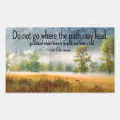 ラルフウォルド感動的引用文「トレイル」 長方形シール (正面)