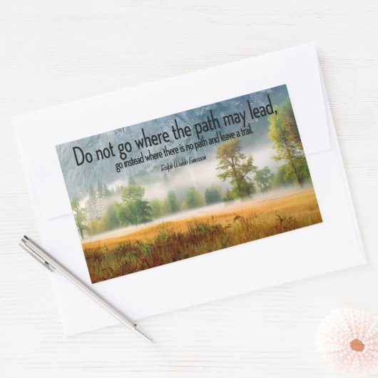 ラルフウォルド感動的引用文「トレイル」 長方形シール (封筒)