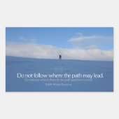 ラルフウォルド感動的引用文「トレイル」 長方形シール (正面)