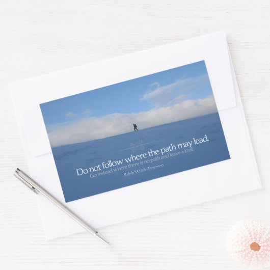 ラルフウォルド感動的引用文「トレイル」 長方形シール (封筒)