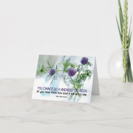 ラルフウォルド感動的引用文「親切」 サンキューカード (正面)