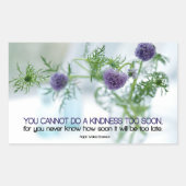 ラルフウォルド感動的引用文「親切」 長方形シール (正面)